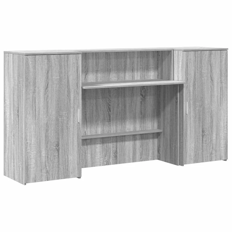 Reception Desk Grey Sonoma 200x50x103,5 cm Engineered Wood
