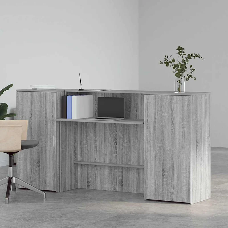 Reception Desk Grey Sonoma 200x50x103,5 cm Engineered Wood