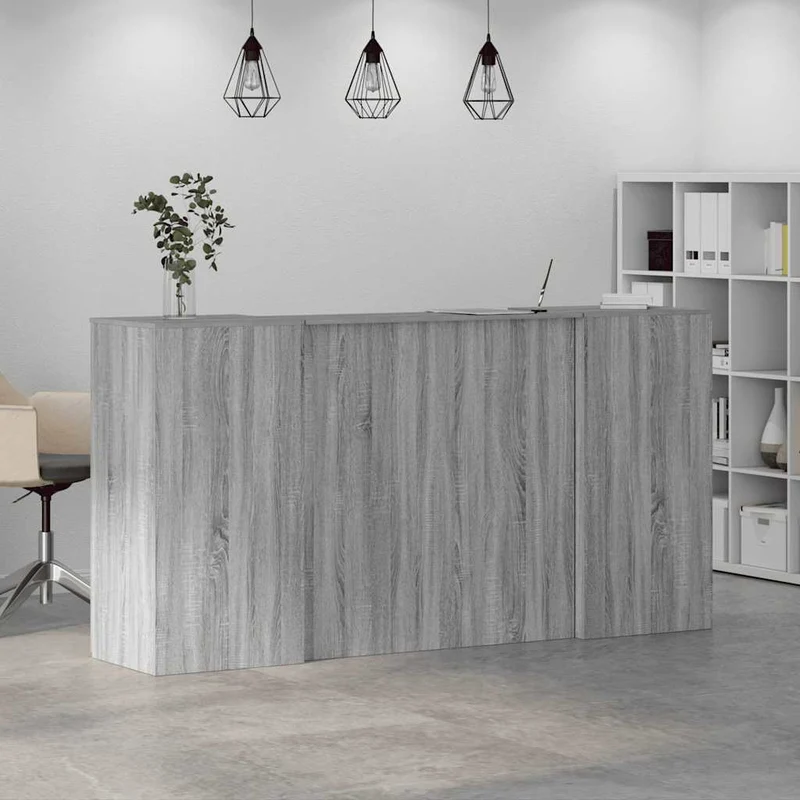 Reception Desk Grey Sonoma 200x50x103,5 cm Engineered Wood