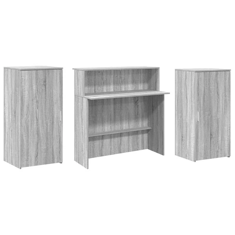 Reception Desk Grey Sonoma 200x50x103,5 cm Engineered Wood
