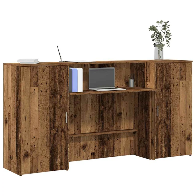 Reception Desk Old Wood 200x50x103,5 cm Engineered Wood
