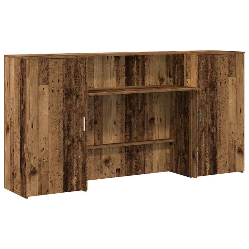 Reception Desk Old Wood 200x50x103,5 cm Engineered Wood