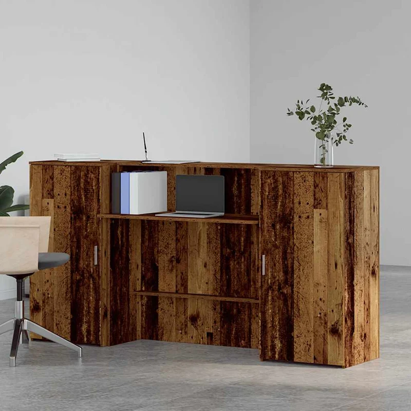 Reception Desk Old Wood 200x50x103,5 cm Engineered Wood