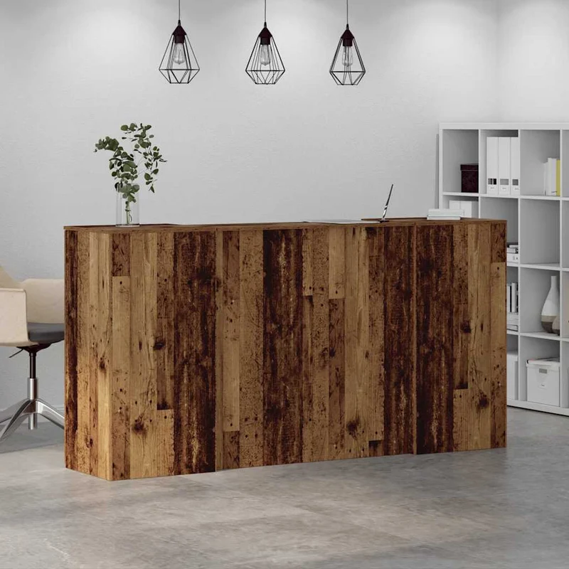 Reception Desk Old Wood 200x50x103,5 cm Engineered Wood
