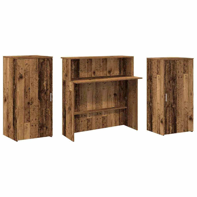 Reception Desk Old Wood 200x50x103,5 cm Engineered Wood