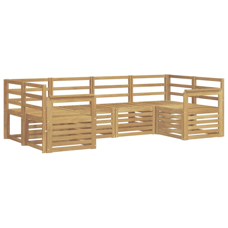 Outdoor Sofa Set 6 pcs White Solid Acacia Wood