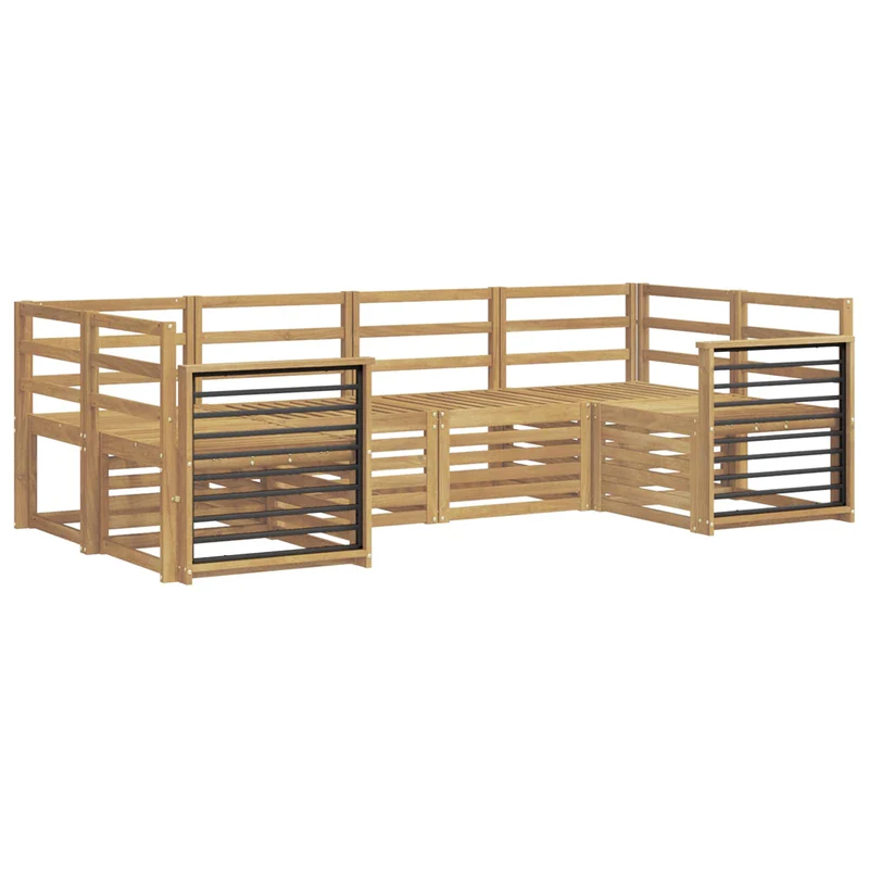 Outdoor Sofa Set 6 pcs White Solid Acacia Wood