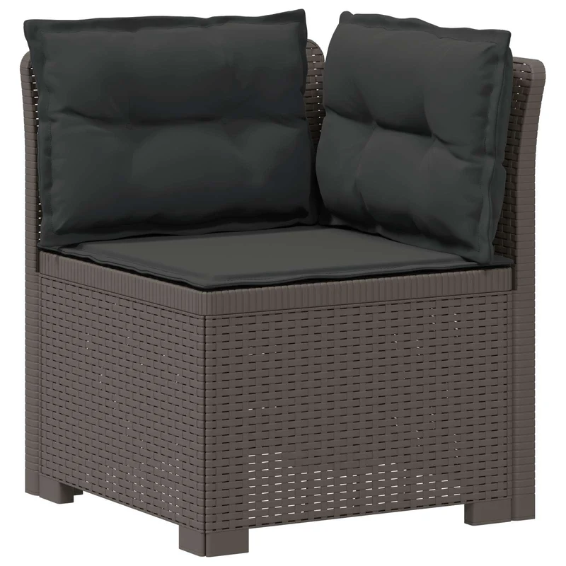3-Seater Garden Sofa with Cushions Rattan Look PP Light Grey