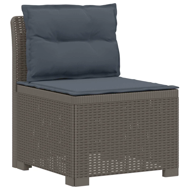 3-Seater Garden Sofa with Cushions Rattan Look PP Light Grey