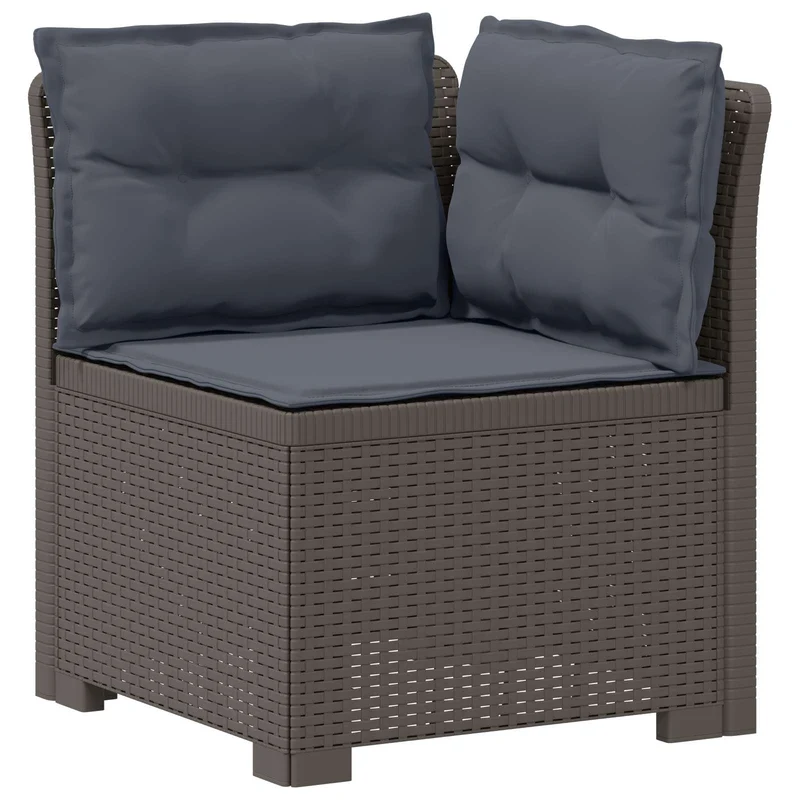 3-Seater Garden Sofa with Cushions Rattan Look PP Light Grey