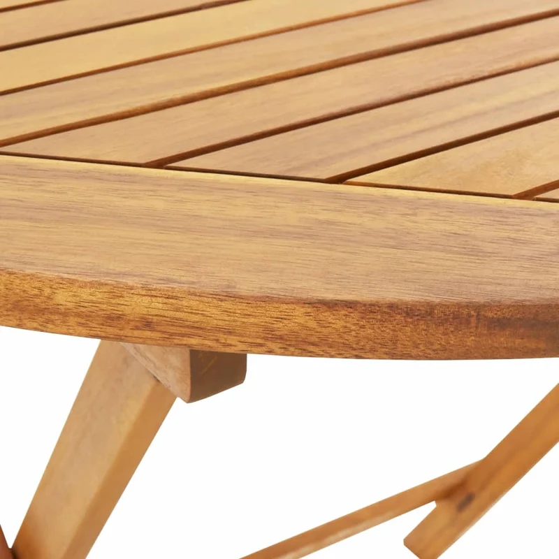 5 Piece Garden Dining Set Leaf Pattern Fabric and Solid Wood