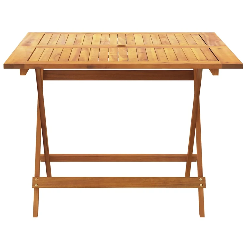 5 Piece Garden Dining Set Leaf Pattern Fabric and Solid Wood