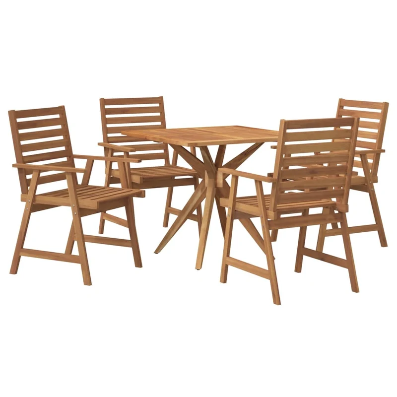 5 Piece Garden Dining Set Solid Wood Acacia