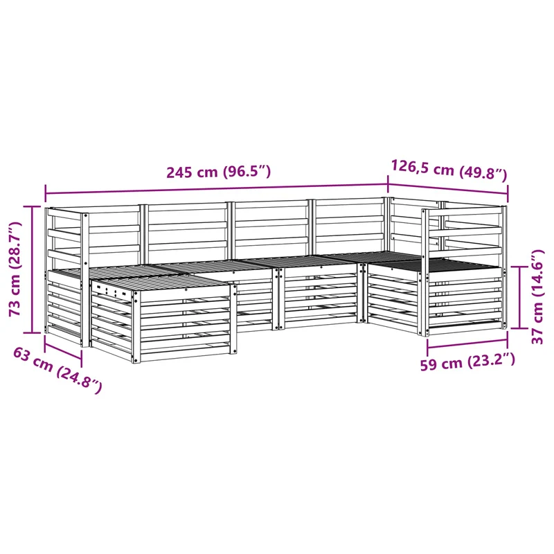 Outdoor Sofa Set 6 pcs Natural Polyester
