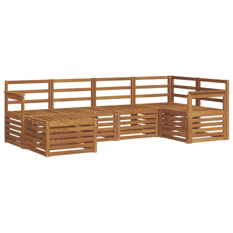 Outdoor Sofa Set 6 pcs Natural Polyester