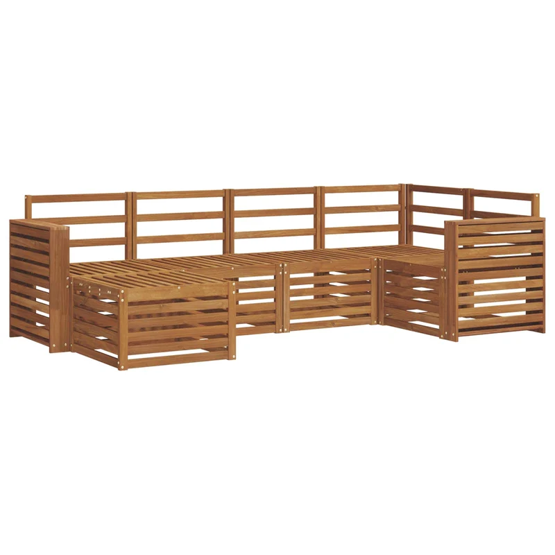 Outdoor Sofa Set 6 pcs Natural Polyester