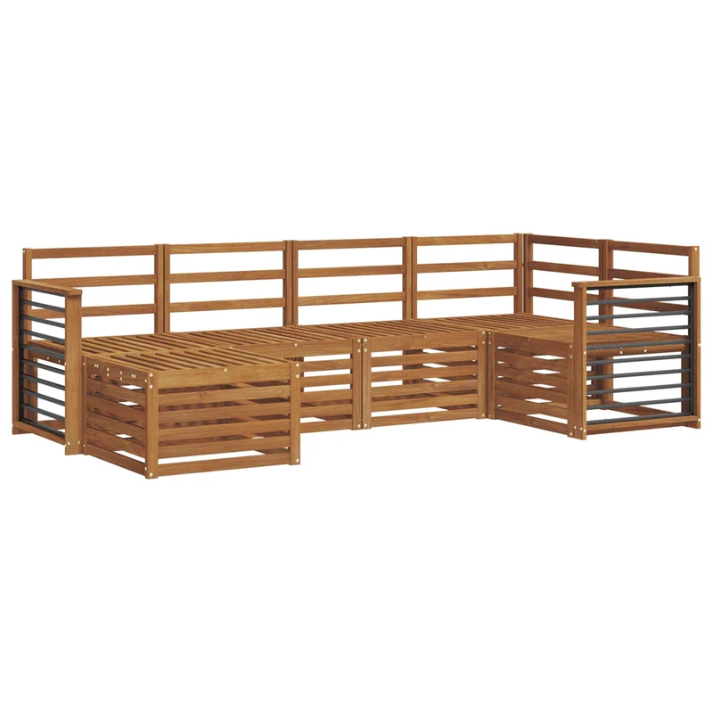 Outdoor Sofa Set 6 pcs Natural Polyester