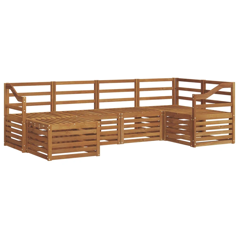 Outdoor Sofa Set 6 pcs Natural Polyester