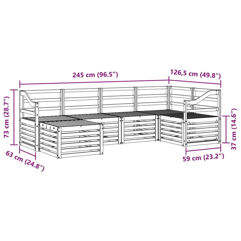 Outdoor Sofa Set 6 pcs Natural Polyester