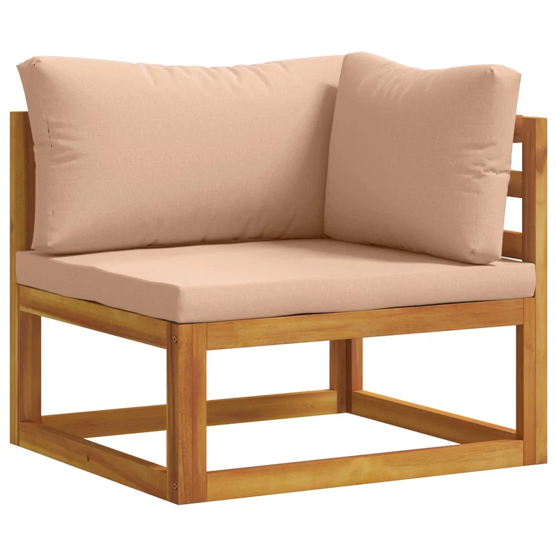 Sofa Set 3 pcs Natural Solid Acacia Wood