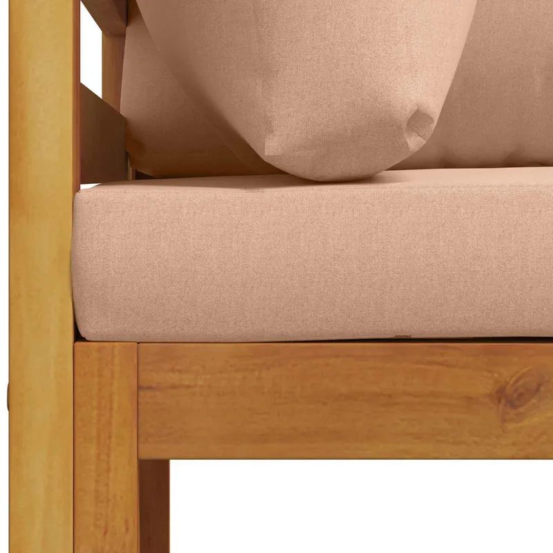 Sofa Set 3 pcs Natural Solid Acacia Wood