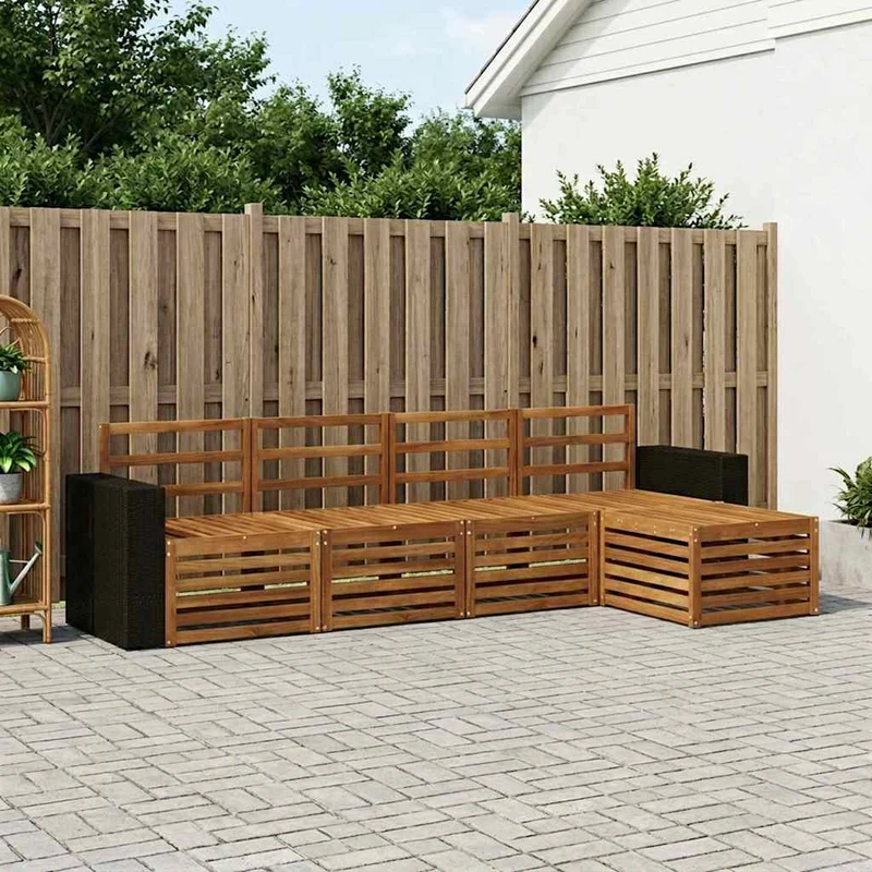 Outdoor Sofa Set 5 pcs Natural