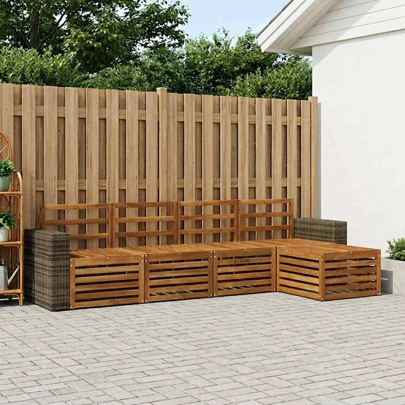 Outdoor Sofa Set 5 pcs Natural