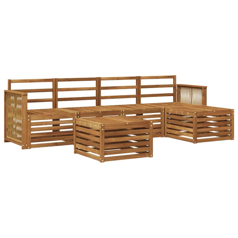 Outdoor Sofa Set 6 pcs Natural