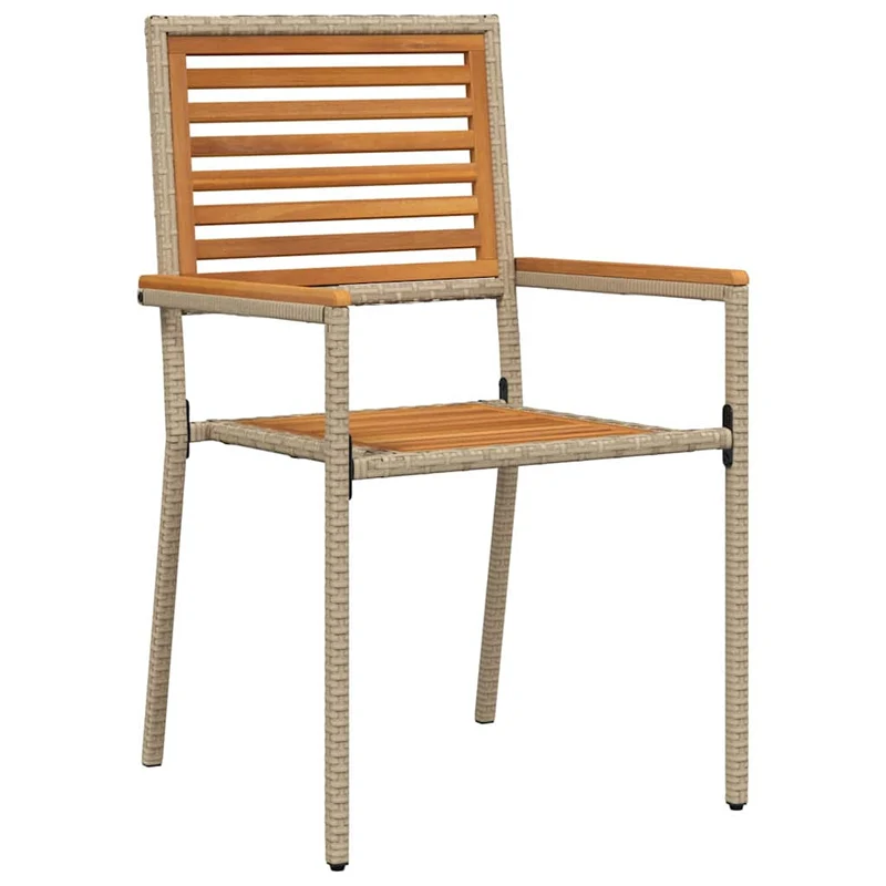 Garden Dining Set 7 pcs Beige Solid Acacia Wood