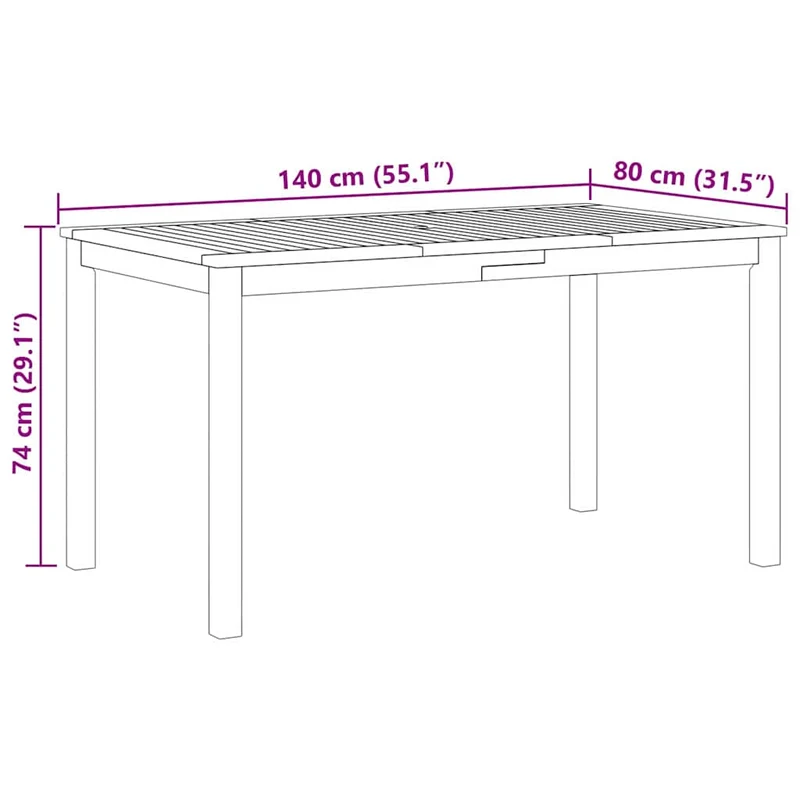 Garden Dining Set 5 pcs Beige Solid Acacia Wood