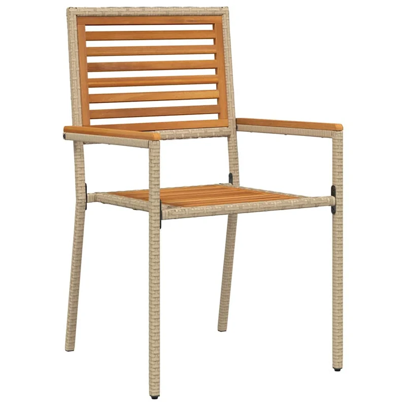 Garden Dining Set 7 pcs Beige Solid Acacia Wood