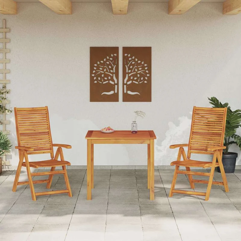 Garden Dining Set 3 pcs Brown Solid Acacia Wood