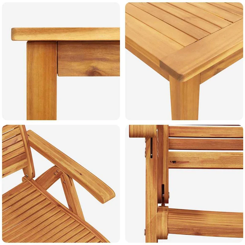 Garden Dining Set 3 pcs Brown Solid Acacia Wood