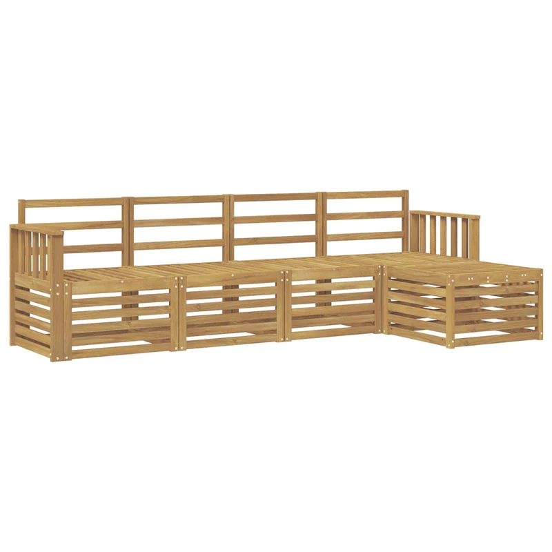 Outdoor Sofa Set 5 pcs White Solid Acacia Wood