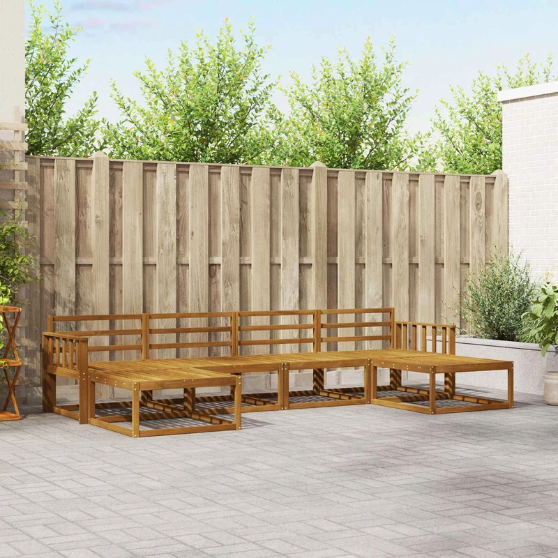 Outdoor Sofa Set 6 pcs Natural Solid Acacia Wood