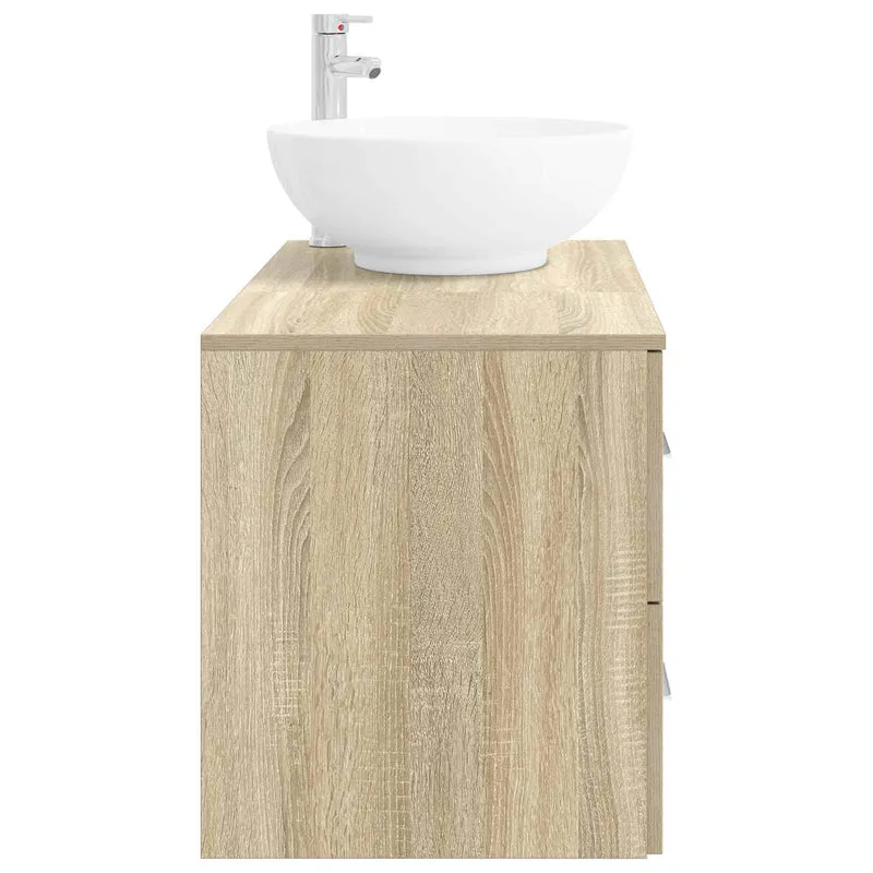 Bathroom Furniture Set 2 pcs Sonoma Oak Engineered Wood