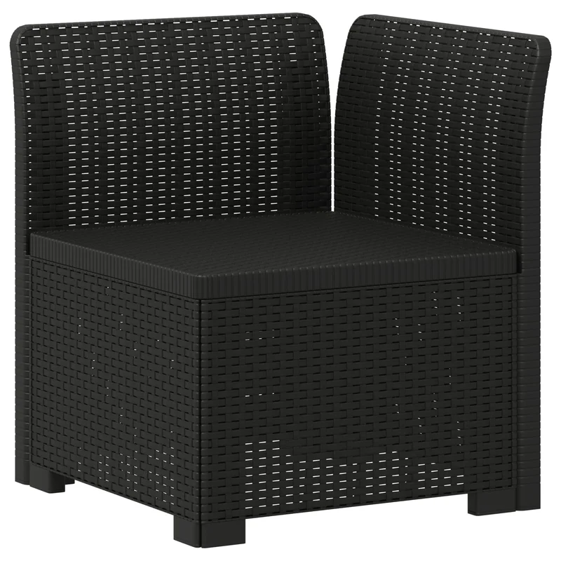 4-Seater Garden Sofa Rattan Look PP Anthracite