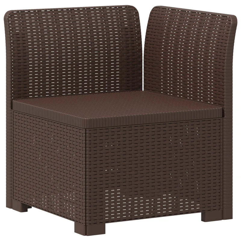 4-Seater Garden Sofa Rattan Look PP Brown