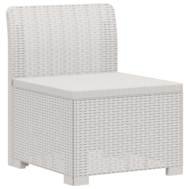 4-Seater Garden Sofa Rattan Look PP White