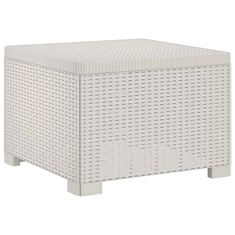 4-Seater Garden Sofa Rattan Look PP White