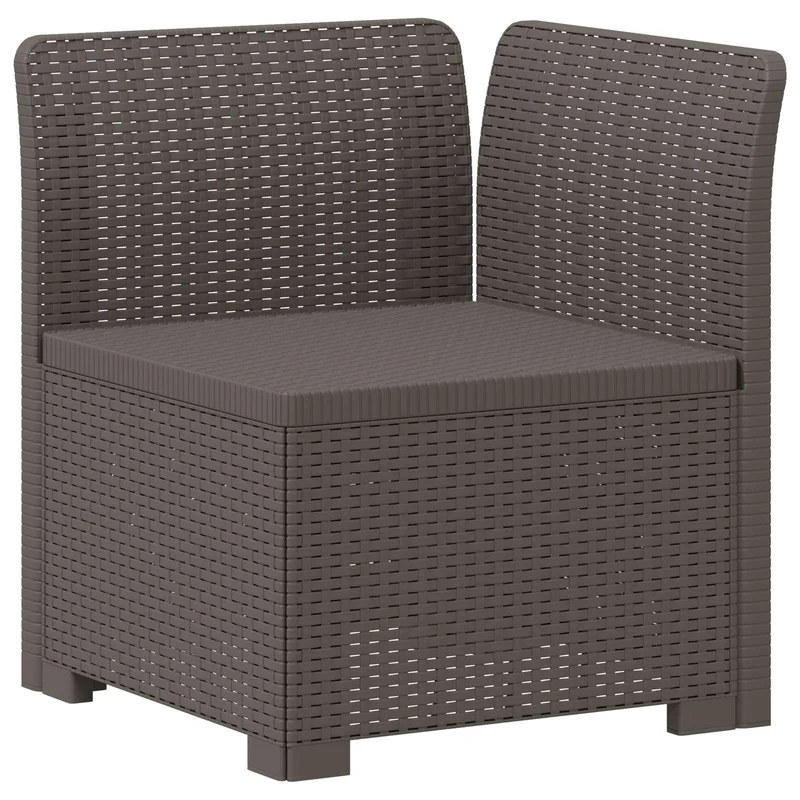 4-Seater Garden Sofa Rattan Look PP Light Grey