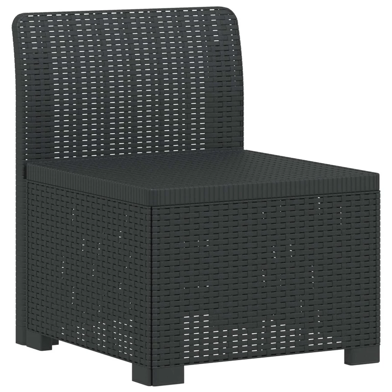 4-Seater Garden Sofa Rattan Look PP Anthracite