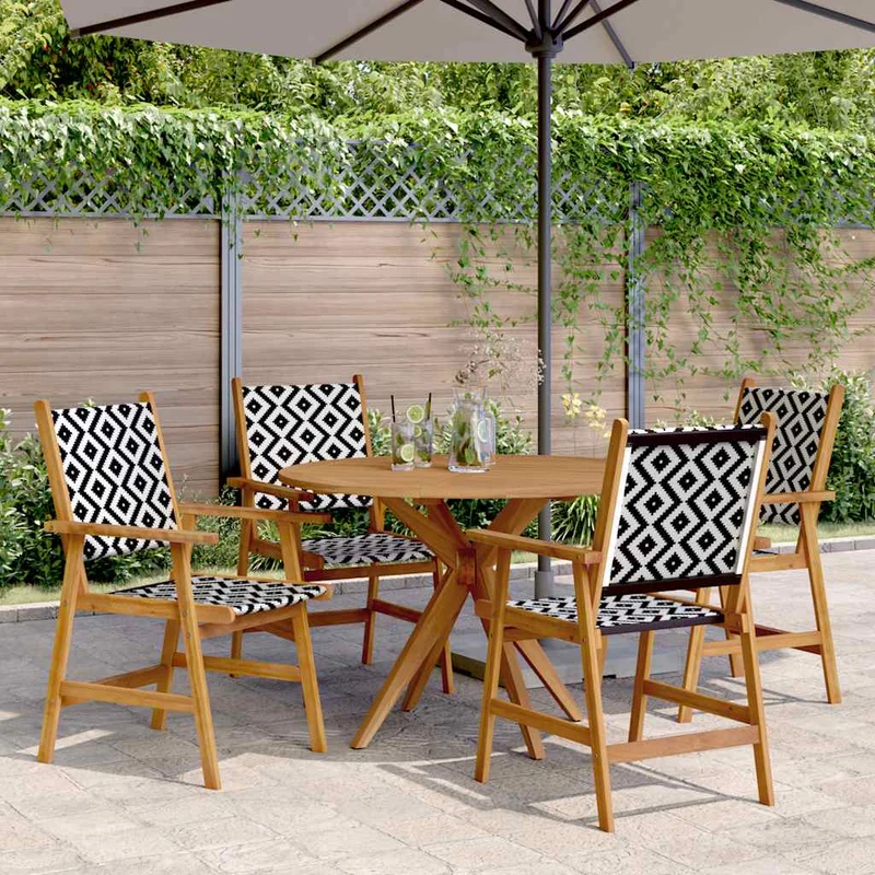 5 Piece Garden Dining Set Solid Wood Acacia