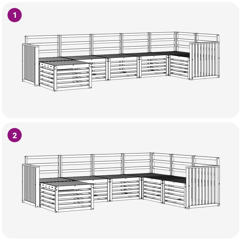 Outdoor Sofa Set 7 pcs Natural