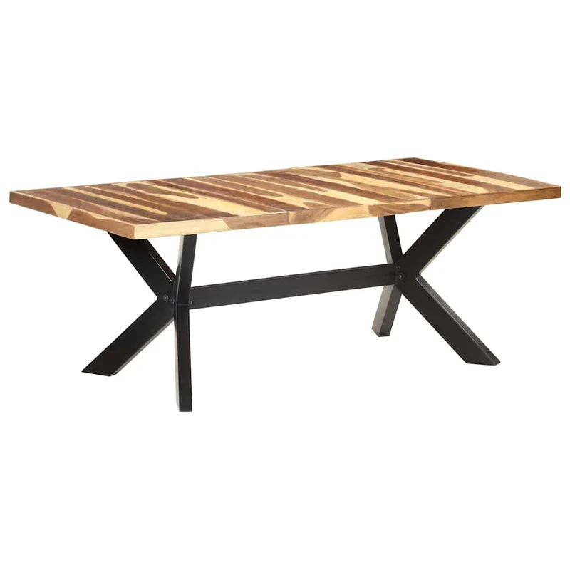 321549 vidaXL Dining Table 200x100x75 cm Solid Wood with Honey Finish