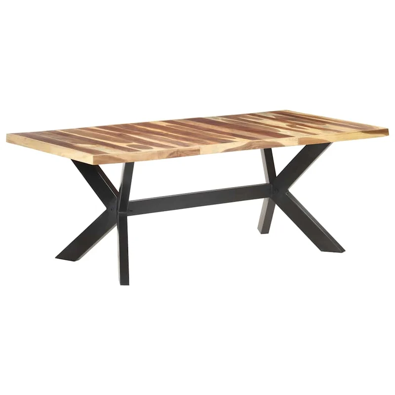 321549 vidaXL Dining Table 200x100x75 cm Solid Wood with Honey Finish