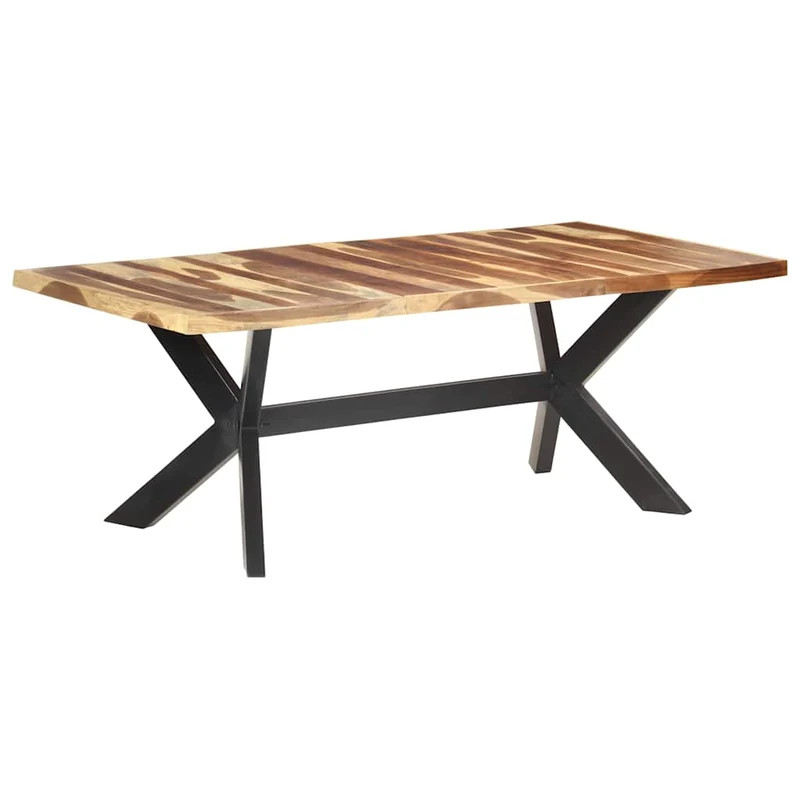 321549 vidaXL Dining Table 200x100x75 cm Solid Wood with Honey Finish