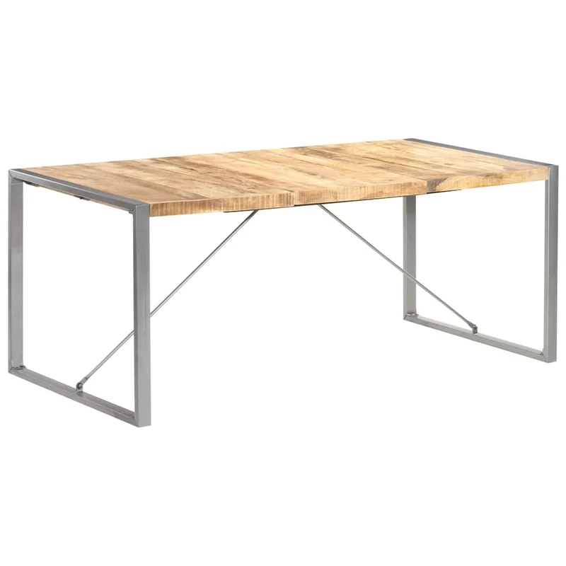 321564 vidaXL Dining Table 180x90x75 cm Solid Rough Mango Wood