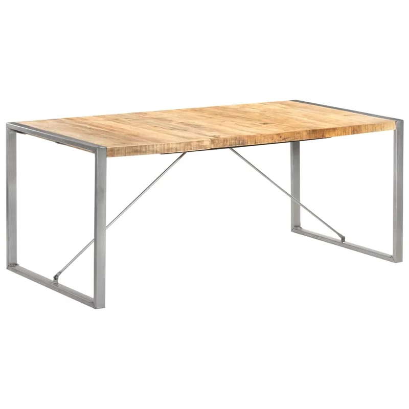321564 vidaXL Dining Table 180x90x75 cm Solid Rough Mango Wood