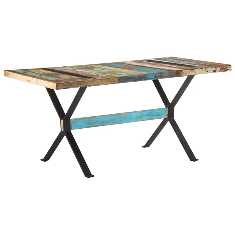 321609 vidaXL Dining Table 160x80x76 cm Solid Reclaimed Wood